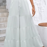 High-Waist Wide-Leg Palazzo Pants – Solid Color, Casual & Versatile